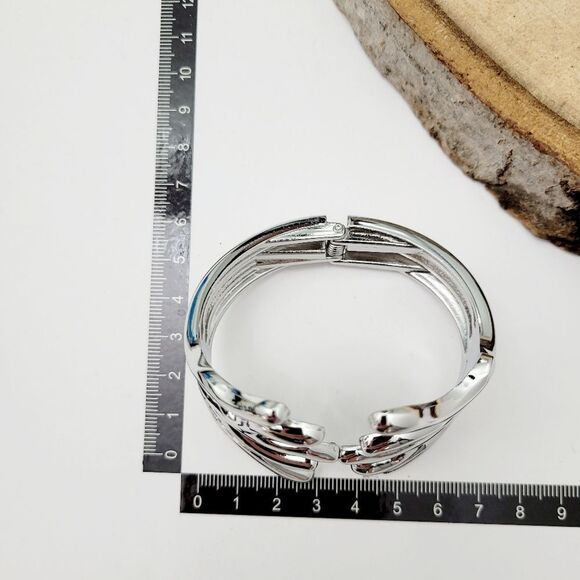Brand New Top Fashion Silver Tone Bangle Bracelet - Picture 7 of 8